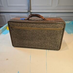 Vintage Hartmann Tweed Belting Train Case 1960s VTG MCM Luggage 21x11x7.5" 7lbs